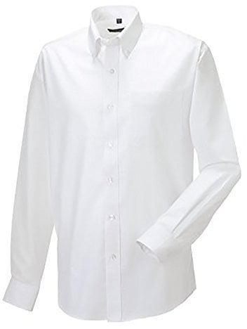Russell Collection Mens Long Sleeve Easy Care Oxford Shirt (19inch) (White)