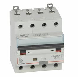 411208 Legrand Disjoncteur différentiel tétrapolaire 32A 300mA type AC - DX³6000 10kA 4P