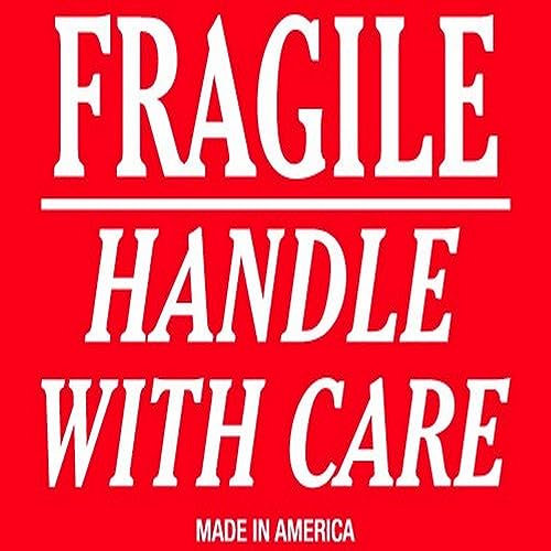 Tape Logic Aviditi Tape Logic 2 x 3,Fragile Handle with Care Red/White Warning Sticker, for Shipping, Handling, Packing, and Moving (1 Roll of 500 Labels)