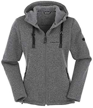 Maul Damen Chieming mit Kapuze Polar-Strickfleece Jacke, Offwhite, 40
