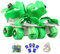 Inline-Skates Zweireihige Rollschuhe Einstellbar 4 Rad Kinder Anfänger Atmungsaktive Für Jungen Mädchen Indoor Und Outdoor Mit Schutzausrüstung Rollers Geburtstag Presen (Green-（25-36） Code)