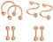Mayhoop 8 Pièces 16G Piercing Cartilage Tragus Oreille Acier Chirurgical Boule de Cristal Fer à Cheval Barbells Labret Studs Or Rose Bijoux de Piercing
