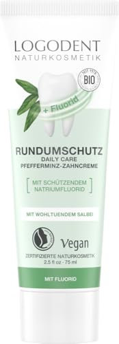 LOGONA Naturkosmetik EXTRAFRISCHER RUNDUMSCHUTZ daily care Pfefferminz-Zahncreme 450 ml Bio-Zertifizierung