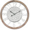 Rebecca Mobili Hängeuhr, Braun Weiß Decorative Wanduhr, Shabby-Stil, MDF-Holz, Küche - Gesamtmaße: 55 x 55 x 5 cm (HxLxB) - Art. RE6380