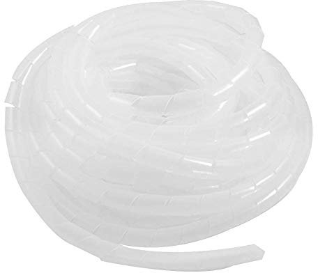 GTIWUNG Kabelschlauch Kabelspirale Spiralband Kabelschutz, Flexibler Spiralschlauch Kabelorganisation, Weiß Transparent, 8mm Durchmesser und 12m Länge