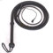 LB'S WHIP Indiana Jones Style Frustino da Equitazione in Vera Pelle Bovina, 2,4 m, 8 trecce, Nero