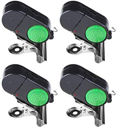 LIOOBO 4PCS Fish Alarm Bite Indicator Sound LED Fishing Alarm Waterproof Battery Powered Clip on Fishing Rod Night Fishing Supplies