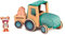 Lilliputiens 83233 Holz Spielset Bauernhof Traktor mit Anhänger Rosalie Kuh 14x25x14 cm