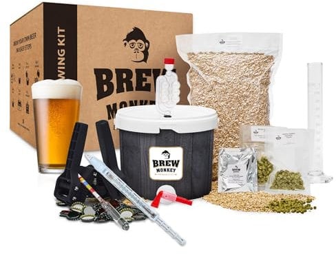Brew Monkey® Kit de Brassage Bière IPA | Kit Complet de 5L | 8,2% Alc. | Kit Fabrication Bière | Idée Cadeau Homme | Kit Bière | Coffret Cadeau Homme | Cadeau Homme Original