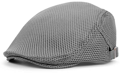 DORRISO Casquettes Hommes Plate Vintage Casquette Gavroche pour Homme Voyage Loisir Plate Réglable Béret Chapeau Flat Caps Gris A