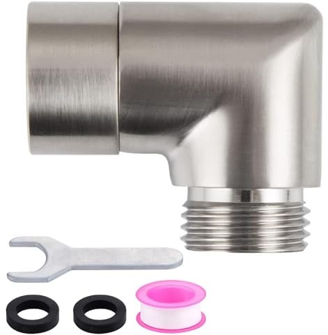 Worldwhere 90 Degree Shower Elbow Adapter for Shower Head,Handhold Shower Head Elbow Adapter,Brushed Nickel