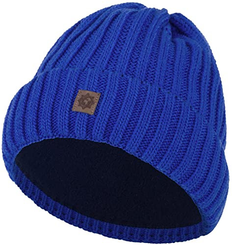 Compagno Kindermütze Wintermütze Mädchen Jungen 2-10 Jahre Beanie Strickmütze 105, Farbe:Blau