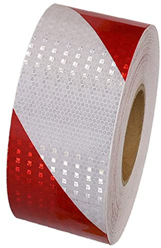 Reflektierendes Klebeband Rot Weiß 5cm x 20m wasserdicht reflektierendes Klebeband selbstklebendes Warnband Sicherheitsband prägnantes Warnband für Fahrzeuge Autos Anhänger Outdoor