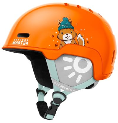 OutdoorMaster Children's Ski Helmet, Snowboard Helmet for Boys & Girls, Robust PC Shell & EPS Foam, 12 Ventilation Holes, Adjustable Snow Sports Helmet, Certified Snow Sports and Snowboard Helmet