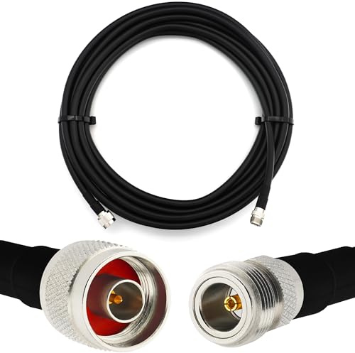 RANGEFUL N Stecker auf N Buchse 7m Koaxialkabel — Vollkupfer HF400 Flexibles Verlängerungskoax 50 Ohm (LMR400 UF UltraFlex Äquivalent) — für WiFi LTE GSM 4G 5G 6G Mobile WLAN Router Antenne