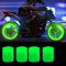 Donubiiu Glow In The Dark Tire Valve Caps, Luminous Car Tire Valve Stem Caps, Light Up Tire Valve Caps, Universal Fluorescent Glowing Valve Caps for Cars, Bicycle, Trucks, SUV, Motorbike (4pcs Green)
