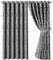 OpulentDreams Jacquard Curtains - Heavy Ring Top Window Curtains for Bedroom & Living Room - Fully Lined - Includes Two Tie Backs - Pair of Panels (Dark Grey - Eyelet, 66 x 72 (167 x 183 cm))