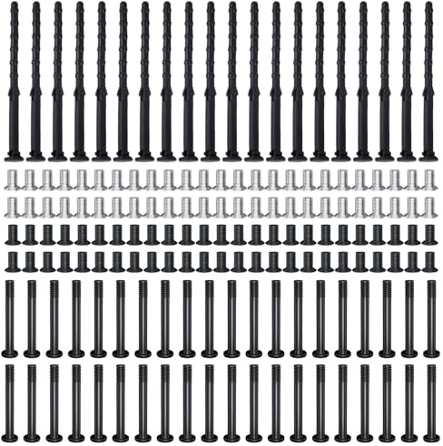 Waltool 160Pcs PC Computer Case Cooling Fan Mount Screws Set, M5x10 Black and Silver Case Fan Mounting Screws and 65mm Soft Rubber Rivet, Laptops Computer Screw Kit