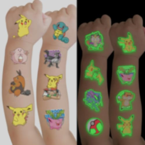 Leuchtendes Tattoo 6 Blätter, Hautfreundliche tattoos-Sticker | Für Mädchen Und Jungen, Wasserdichtes Temporäre Tattoos Für Partyspiele