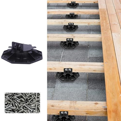 New 30 pcs Decking & Flooring Joist Supports with 60 pcs Screw Standard Height Adjustment from 30mm to 60mm,Holds 600Kg (1324 lbs)