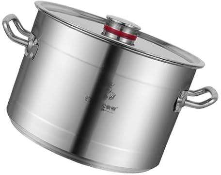 CRBUDY Olla Grande con Tapa - Olla, Catering Comercial, Olla doméstica de Acero Inoxidable Grueso, con Tapa, para Estufa de Gas, Olla de Cocina de inducción (un Color 20 L)
