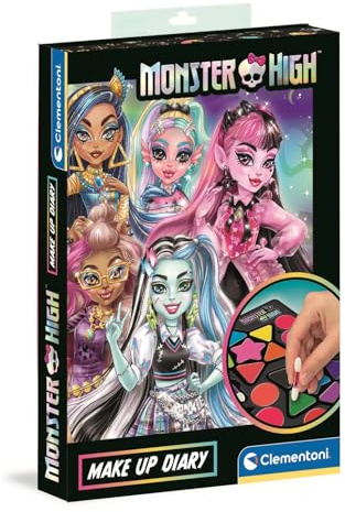 Clementoni Monster High Make Up Diary, Baby Make-Up Set, Spielzeug für Mädchen ab 6 Jahren, Mehrfarbig - 50881