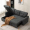 Panana Corner Sofa Bed with Storage Chaise, 2 Fabrics Universal Corner Left/Right For Small Space Living Room (Grey Linen Fabric)