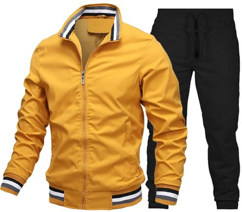 Zweiteiler Herren Trainingsanzug Y2K Sweatshirt Mit Taschen Strand Outfit Set Jogginganzug Freizeit Baumwolle Leinen Anzug Casual Sportanzug