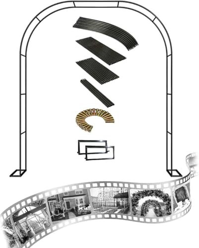 Arche de jardin en métal pour plantes grimpantes, tonnelle de rose robuste pour décoration de mariage en extérieur, grande arche de 240 cm de large avec 140 cm de hauteur, finition blanche, structure
