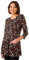 Roman Originals Swing Top with Pockets for Women UK Ladies Hanky Hem Asymmetric Tunic Blouse Longline Long Stretch Jersey Casual Round NeckTee Shirt T-Shirt - Black Multi - Size 12