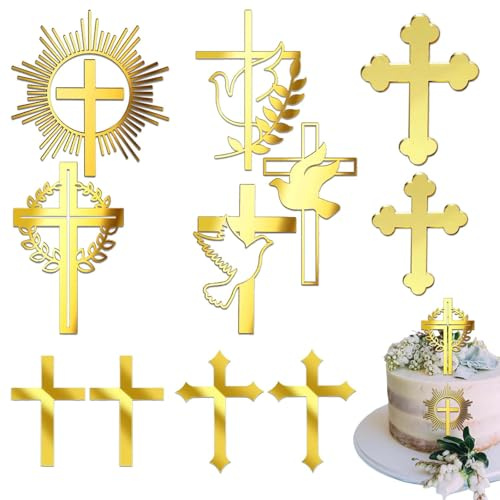 Decorazioni per torte a forma di croce, Acquista ora i nostri esclusivi cake topper - Topper da comunione, Saio prima comunione bambina,Decorazioni per la prima comunione,Topper per torta di comunione