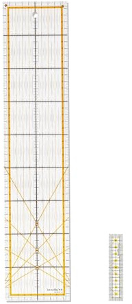 KEARING Patchwork Lineal Set 45×10 cm + Mini Quiltenlineal 10×2 cm | 2er-Set: 45×10 & 10×2 cm, Acryl, Gitter & zweifarbige Skala, 3 mm, bruchfest – für Rollschneider, Stoff, Patchwork & Nähen