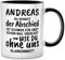 Seness Du denkst der Abschied ist schwer Tasse personalisiert mit Namen Spruch, Abschiedsgeschenk Kollegen Jobwechsel, Abschied beste Kollegin Geschenk, Ruhestand Rente Rentner, Chef Chefin (Name)