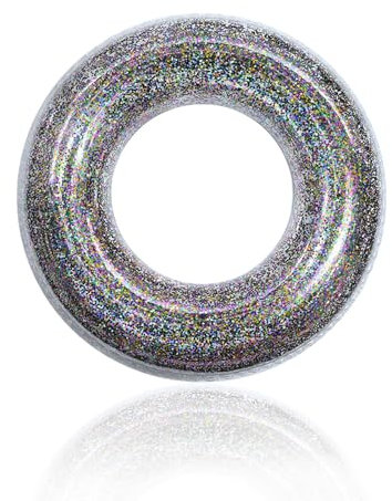 Schwimmring für Kinder 5-10 Jahre,Regenbogen Pailletten Schwimmreifen Aufblasbar- 70cm Durchmesser,Dicke PVC Pool Aufblasbar Schwimmen Ring für Schwimmbad Wasser Outdoor Spielzeug Party Zubehör