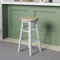 Chef Vida Modern Breakfast Bar Stool, 360 Swivel Kitchen Counter Home Bar Seat, Solid Wood (1, White)