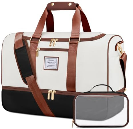 LOVEVOOK Weekender Groß Reisetasche, 50L Travel Duffle Bag Reisetaschen mit Kulturtasche, Schuhfach & Nassfach, Wasserdicht Sporttasche Gym Yoga Bag, Handgepäck Tasche für Sport Reise Flugzeug