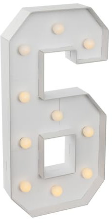 LKHDONG LED Zahlen Lampe, Nummer Beleuchtete - 0 1 2 3 4 5 6 7 8 9, Ziffern Lampen, Digitale Dekoration Licht Batteriebetrieben, Zahlendekoration für Geburtstag, Jahrestag Party, 100cm (6)