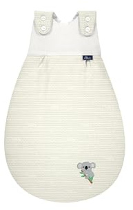 Alvi Baby-Mäxchen Außensack Bio-Baumwolle Baby Schlafsack, 2.5 TOG, für Sommer und Winter, Ganzjahresschlafsack aus Baumwolle für Kleinkinder Tiki - Beige
