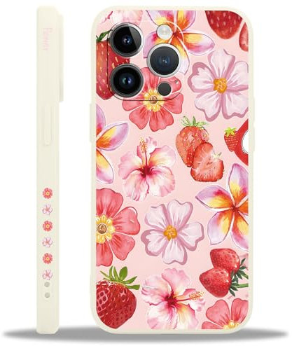 Yoedge Handyhülle für iPhone 11 Pro Hülle, Aesthetic Hibiskus Blumen Sommer Pink Muster Niedlich Design Mädchen Frauen Cover, Silikon Case Kratzfest Schutzhülle für iPhone 11 Pro 5,8, Erdbeere Summer