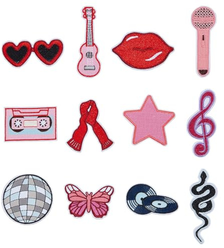letsinstyle 12 Pcs Music Singer Iron on Patch, Musician Embroidered Appliques, Fashion Embroidery Sew on Patches Music Fans Party Repair Decal for Clothes Dress Jeans Backpack Hat Decoration