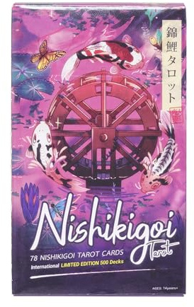 Générique Koi Tarot Deck, englische Version Karten, 4,13 x 2,48 Zoll Entertainment Wahrsagenkarte, 79 Karten Set Koi Themed Tarots, Family-Friendly Design for Fate Fortune-Telling Board Games