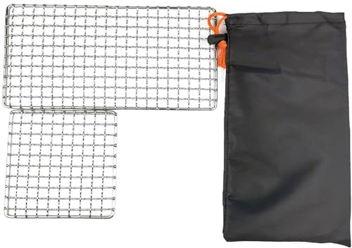 Edelstahl -Mesh Camping Grill, 2pcs Grills Backpacker -Grillgrill, Lagerfeuer Cooking BBQ Rost, Outdoor -Netzausrüstung zum Campen, Wandern, Rucksacker