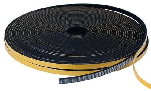 Dichtungsband Selbstklebend für Türen Fenster, 6mm(B) x1.5mm(D)/20m(L) Türdichtung Selbstklebendes Fensterdichtung Gummi Schaum Siegel Anti-Kollision Streifen Schalldämmung Dichtungsband Schwarz