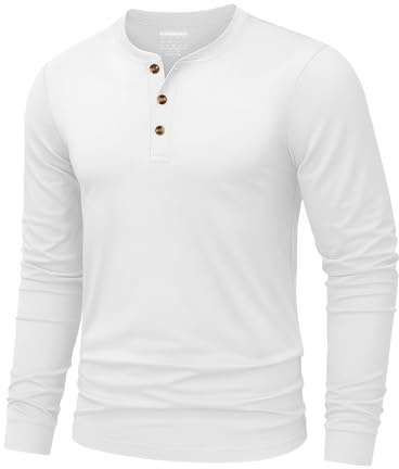 TACVASEN Herren Henley Shirt Baumwolle Langarmshirt Basic mit Knopfleiste | Langarmshirt herren, Basic Tshirt mit Knopfleiste, Longsleeve Herren, Regular Fit Freizeithemd, Casual Shirts