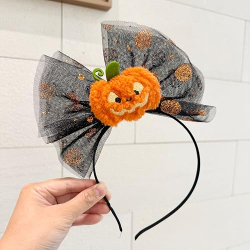 Ricomso Serre Tete Halloween, accessoires pour cheveux d'Halloween avec citrouille en peluche, serre-tête pour fêtes costumées pour enfants et adultes