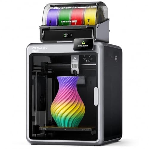 Creality K2 Pro Combo 3D-Drucker, Multicolor-Druck mit CFS bis zu 16 Farben, 600 mm/s Hochgeschwindigkeit, Dual AI-Kameras, Aktive Kammerheizung, Direct Drive Extruder, 300×300×300 mm Bauvolumen