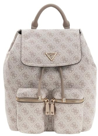 GUESS Rucksack Freizeitrucksack Manhattan II Flap Backpack Dark Taupe Logo