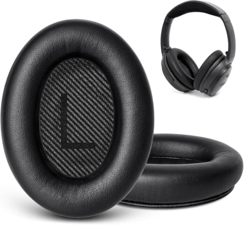 GEVO EarPads Replacement for Bose QuietComfort 35(QC35)/QC35II Headphones | Black | Protein leather | Lossless noise reduction | Original-fit design