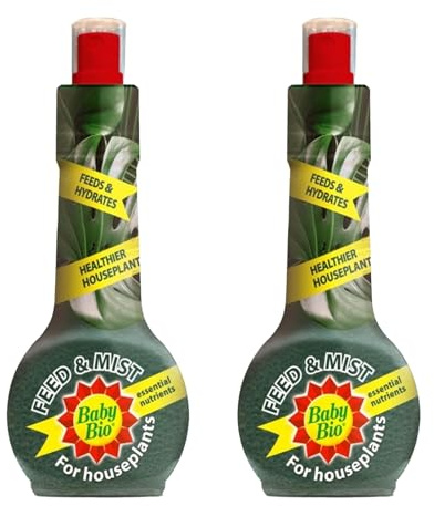 Baby Bio Houseplant Feed and Mist Spray, Ready to Use Indoor Plant Fertiliser & Hydration Mist, Vegan Friendly Houseplant Care, 175ml (2 Pack)