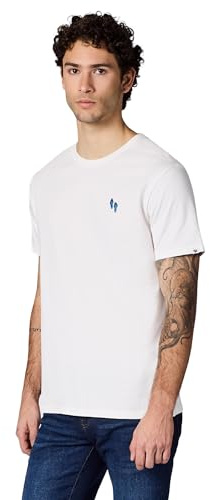 Ragwear Herren Boxy T-Shirt aus GOTS-zertifizierter Bio-Baumwolle (Heavy Weight) mit Rippkragen und Beach-Slipper-Stickerei Samms B GOTS YOUMODO S-4XL